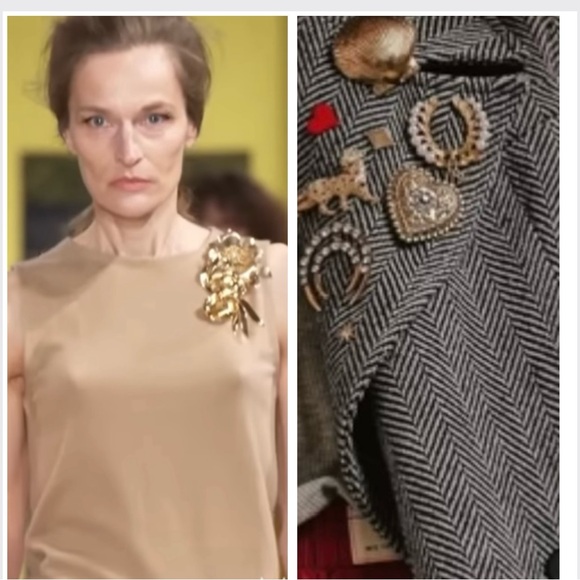 Vintage handmade locally brooch / Rust Gold & Mystard Yellow / Minimalist - Picture 9 of 10